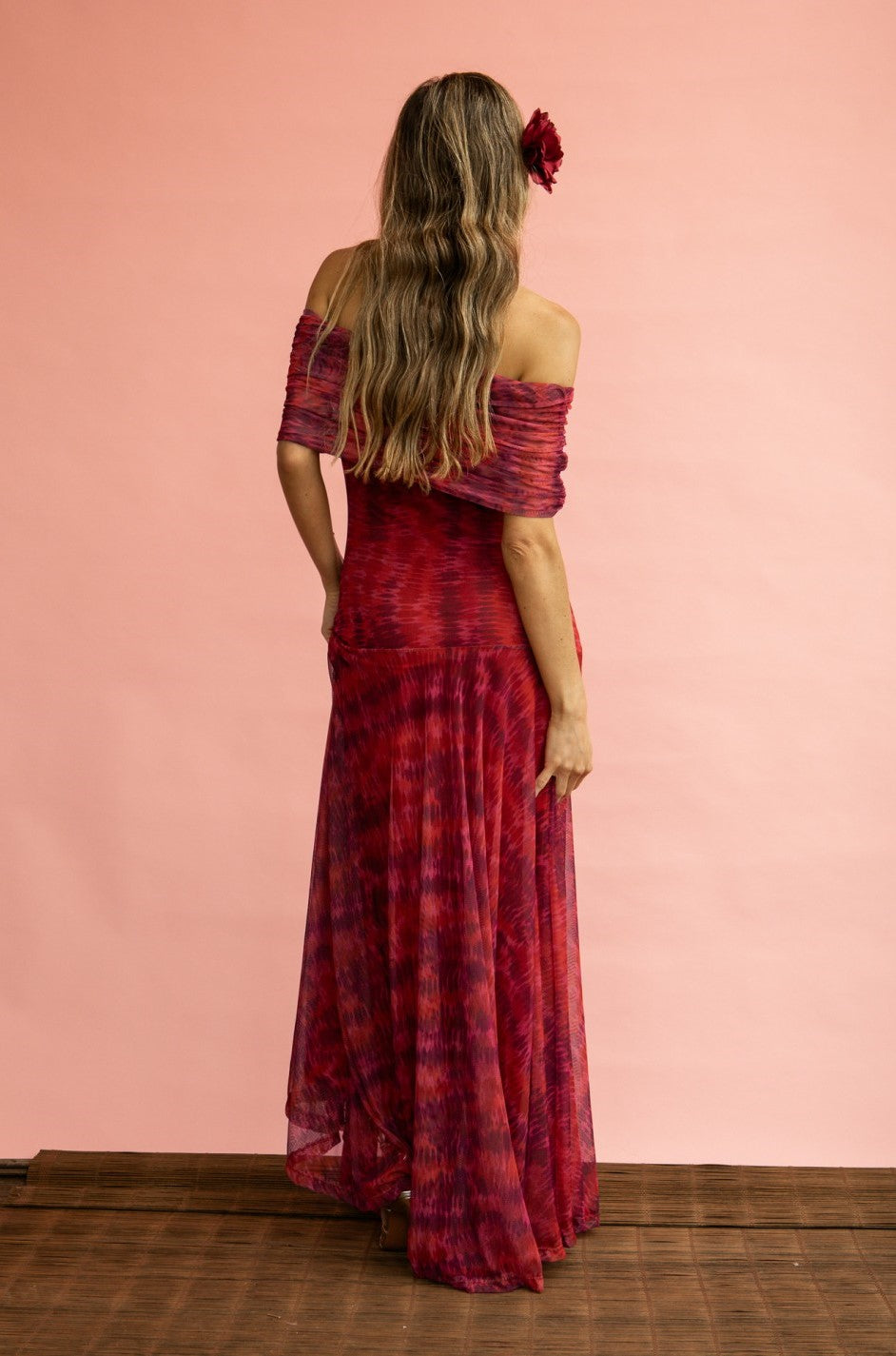 MERLINA - LONG DRESS WITH BARDOT NECKLINE
