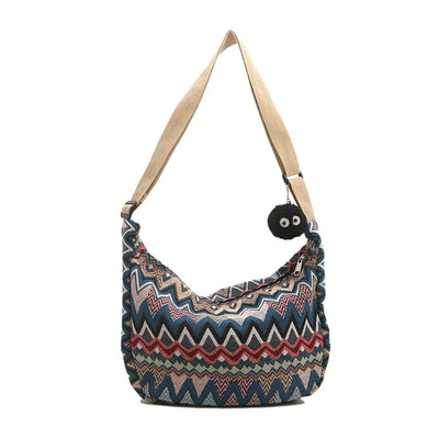 Lola | Bolsa Cruzada de Lona con Diseño de Ondas