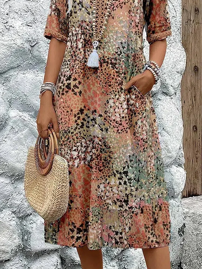 Fatima - Vestido con Motivo Floral