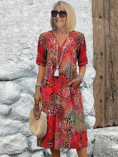 Fatima - Vestido con Motivo Floral